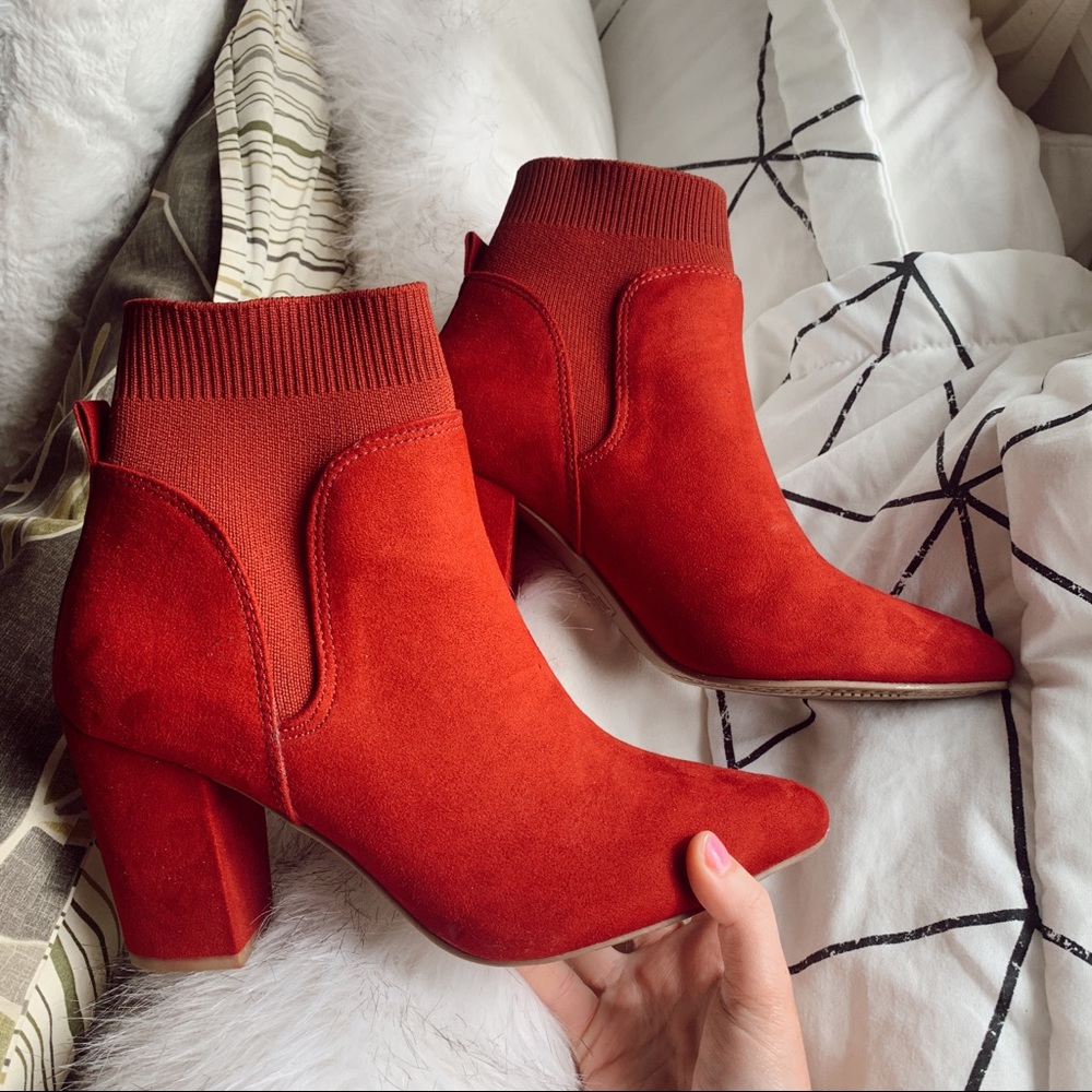 Red Ankle Booties